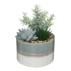 Cheap RETIF Composition Florale Artificielle Pot En C Ramique Bicolore H17.5Cm