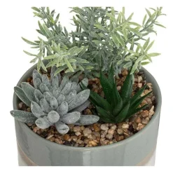 Cheap RETIF Composition Florale Artificielle Pot En C Ramique Bicolore H17.5Cm