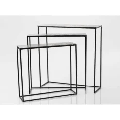 Online RETIF Consoles Alu Noir Et Iris S Set De 3 - 70X20X65 + 75X23X75 + 80X26X85 Cm