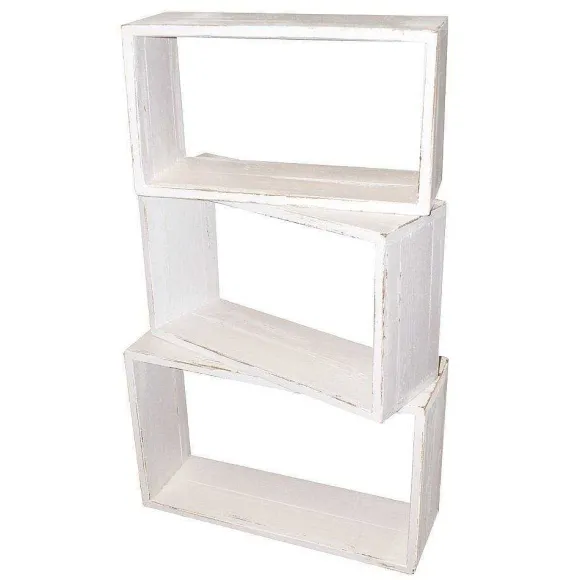 Store RETIF Cubes H Ritage Blanc 29X50 + 34X55 + 39X60 P19Cm - Set De 3