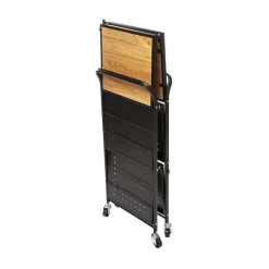 Cheap RETIF Desserte De Cuisine Roulante Pliable En Acier Noir Et Bois H85.8Cm