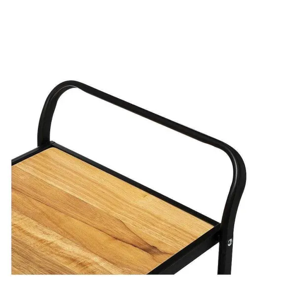 Cheap RETIF Desserte De Cuisine Roulante Pliable En Acier Noir Et Bois H85.8Cm
