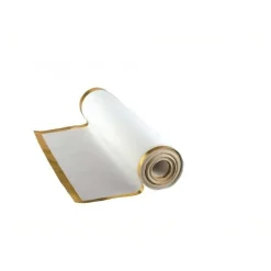 Fashion RETIF Dessous D'Assiette Jetable 31.5X45Cm Blanc Et Dore Rouleau 32Pi Ces