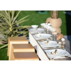 Fashion RETIF Dessous D'Assiette Jetable 31.5X45Cm Blanc Et Dore Rouleau 32Pi Ces