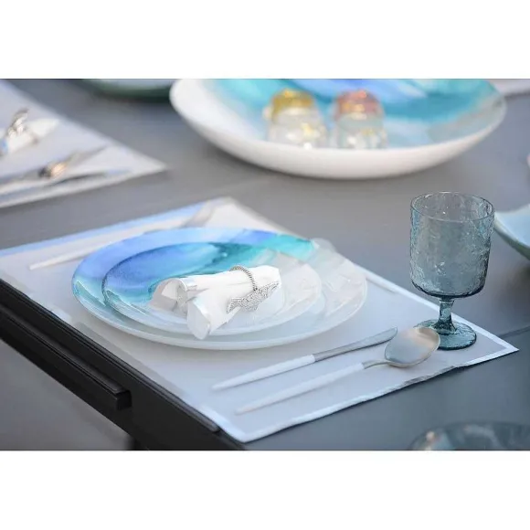 Best RETIF Dessous D'Assiette Jetable 31.5X45Cm Blanc Et Argent Rouleau 32 Pi Ces