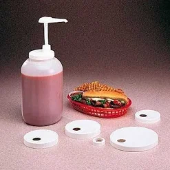 Fashion RETIF Distributeur De Sauce 5 Couvercles Plastique Blanc