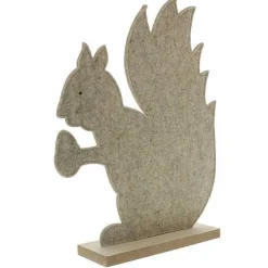 Cheap RETIF Ecureuil En Feutrine Beige Sur Socle En Bois L 40 X P 10 X H 53Cm