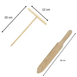 Store RETIF Ensemble De 2 Ustensiles En Bois Pour Cr Pes Fackelmann Wood Edition