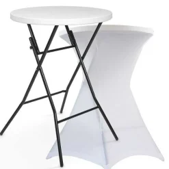 Online RETIF Ensemble Mange-Debout + Housse Blanche Acier Rekkem 80 X 110 Cm