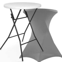 Outlet RETIF Ensemble Mange-Debout + Housse Grise Acier Rekkem 80 X 110 Cm