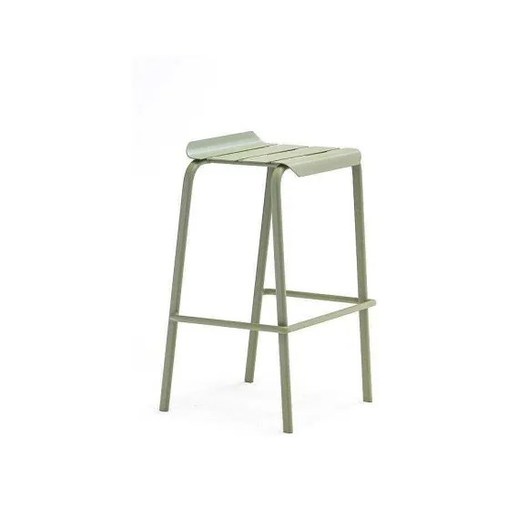 New RETIF Ensemble Mange-Debout Rond Alicante En Aluminium Pour 4 Personnes Vert Jonc