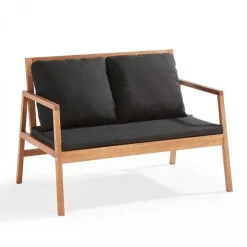 Sale RETIF Ensemble Mobilier Exterieur Bois Avec 1 Canap 2 Fauteuils Et Table Basse Noir