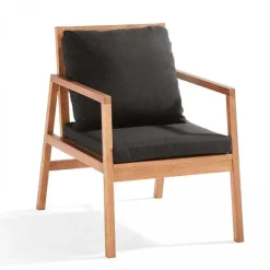 Sale RETIF Ensemble Mobilier Exterieur Bois Avec 1 Canap 2 Fauteuils Et Table Basse Noir