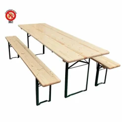 Cheap RETIF Ensemble Set Brasserie Table + 2 Bancs (Tout Est Pliable)