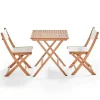 Flash Sale RETIF Ensemble Table Carr E Pliante (70 X 70 Cm) + 2 Chaises Pliantes Blanc