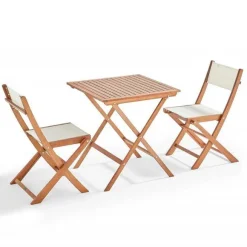 Flash Sale RETIF Ensemble Table Carr E Pliante (70 X 70 Cm) + 2 Chaises Pliantes Blanc