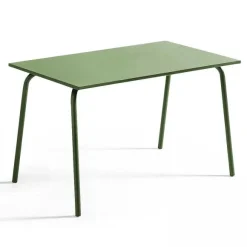 New RETIF Ensemble Table D'Exterieur Et 4 Fauteuils En M Tal Vert Cactus