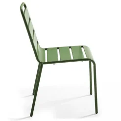 Fashion RETIF Ensemble Table D'Exterieur Et 8 Chaises En M Tal Vert Cactus