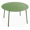 Fashion RETIF Ensemble Table D'Exterieur Ronde Et 6 Fauteuils Acier Vert Cactus