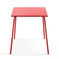 Shop RETIF Ensemble Table D'Exterieur Et 4 Chaises En M Tal Rouge