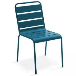 Hot RETIF Ensemble Table D'Exterieur Et 8 Chaises En M Tal Bleu Pacific