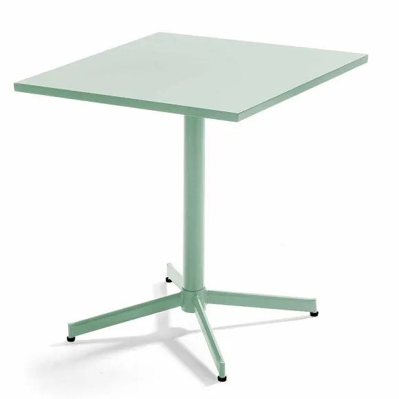 Clearance RETIF Ensemble Table D'Exterieur Carr E Et 2 Chaises M Tal Vert Sauge