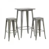 Sale RETIF Ensemble Table Haute Et Tabourets En Acier Bross