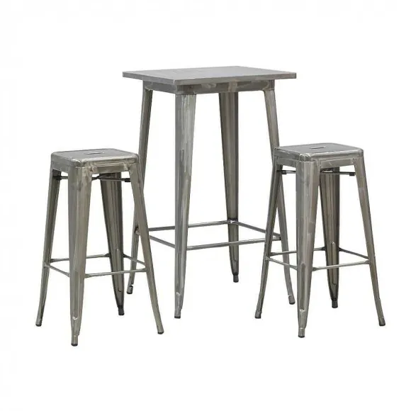Sale RETIF Ensemble Table Haute Et Tabourets En Acier Bross