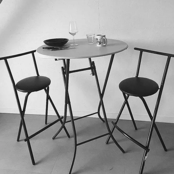 Best Sale RETIF Ensemble Table Mange Debout Ronde + 2 Tabourets Tissus /Vinyle.