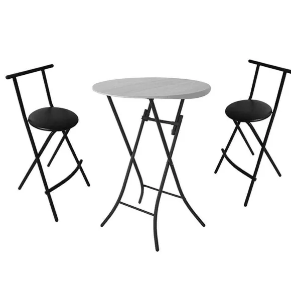 Best Sale RETIF Ensemble Table Mange Debout Ronde + 2 Tabourets Tissus /Vinyle.