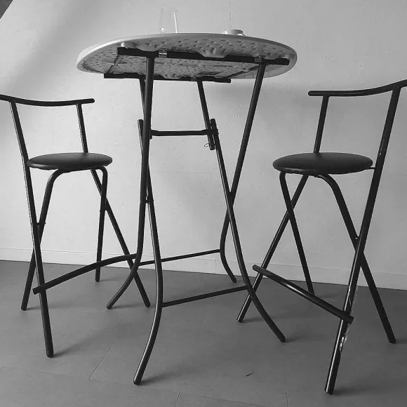 Best Sale RETIF Ensemble Table Mange Debout Ronde + 2 Tabourets Tissus /Vinyle.