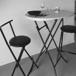 Best Sale RETIF Ensemble Table Mange Debout Ronde + 2 Tabourets Tissus /Vinyle.