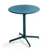 Store RETIF Ensemble Table Ronde Et 2 Chaises D'Exterieur Bistrot En M Tal Turquoise