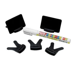 Online RETIF Etiquettes Noires 6X4Cm + Socles Par 25 + Marqueur Craie Blanc Pte Fine 1Mm