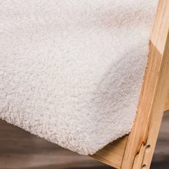 Fashion RETIF Fauteuil Blanc Scandinave Avec Structure Bois 60 X 70 X 76 Cm
