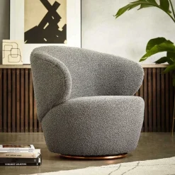 Best Sale RETIF Fauteuil Cosy En Bouclette Gris