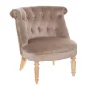 Best RETIF Fauteuil Crapaud En Velours Gristaupe Et Pieds En Bois