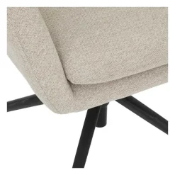 Cheap RETIF Fauteuil De Bureau Pivotant Tissu Beige Lin Et Pieds En M Tal