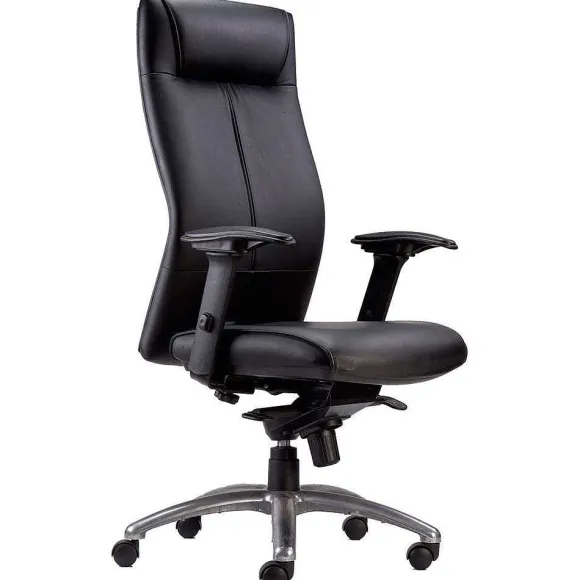 Shop RETIF Fauteuil De Bureau Synchrone En Cuir Noir Haven