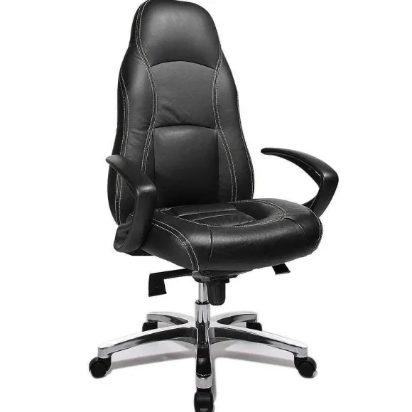 Discount RETIF Fauteuil De Direction Baquet Avec Coutures Surpiqu Es En Cuir Coloris Noir