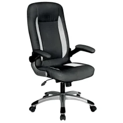 Shop RETIF Fauteuil De Direction En Pu Noir Et Blanc. Accoudoirs Relevables