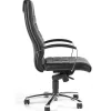 Fashion RETIF Fauteuil De Direction En Cuir Fleur Noir + Chrome Et Accoudoirs Confortables