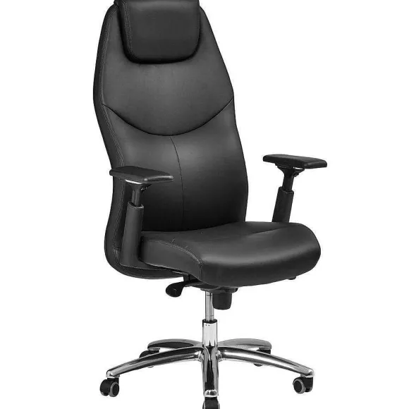 Shop RETIF Fauteuil De Direction En Cuir Coloris Noir Avec Accoudoirs R Glables