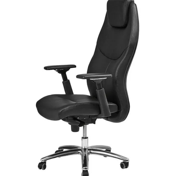 Shop RETIF Fauteuil De Direction En Cuir Coloris Noir Avec Accoudoirs R Glables