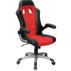 New RETIF Fauteuil De Direction En Pu Et Tissu Nid D'Abeille Noir Et Rouge + Accoudoirs
