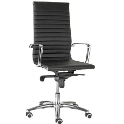 Fashion RETIF Fauteuil De Direction Noir Et Finitions Chrom Es