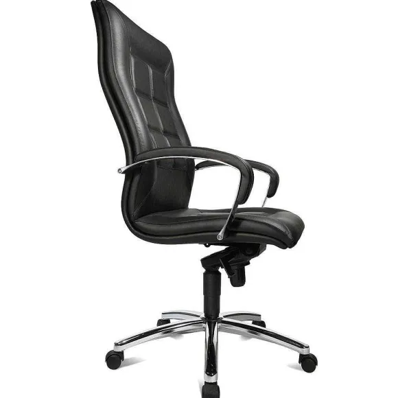 Fashion RETIF Fauteuil De Direction R Tro Cuir Noir Avec Coussin Quadrill