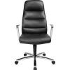 Discount RETIF Fauteuil De Direction Vintage Cuir Noir Avec Structure Chrom E