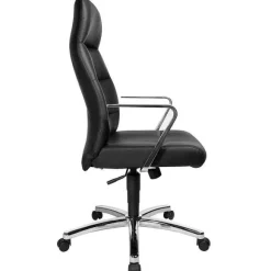 Discount RETIF Fauteuil De Direction Vintage Cuir Noir Avec Structure Chrom E