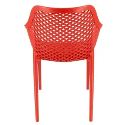 Cheap RETIF Fauteuil Empilable D'Ext Rieur En Polypropyl Ne Air Coloris Rouge Par 4